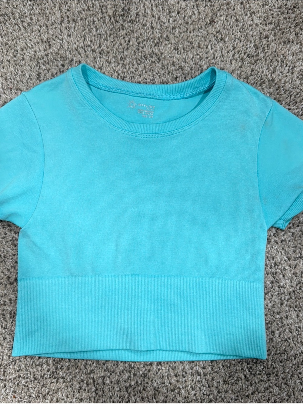 Teal Aerie Crop Tee